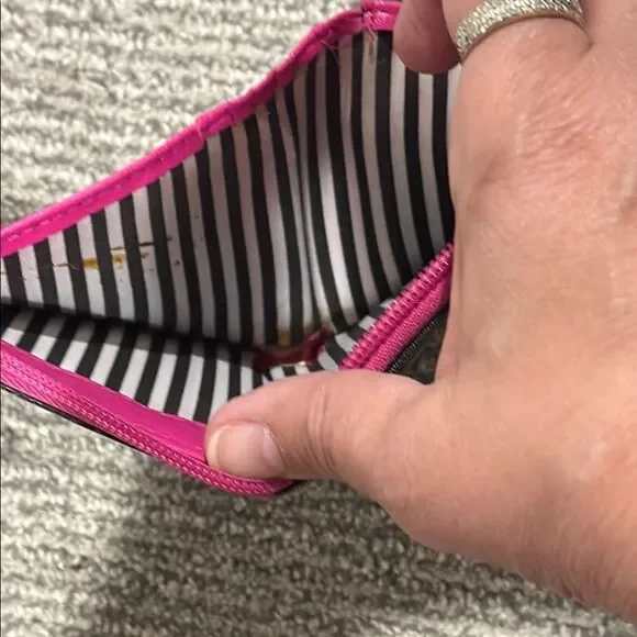 Betsey Johnson Black and Pink Striped Wallet - Picture 4 of 4